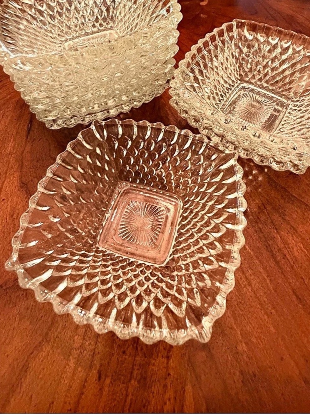 (10) Indiana Glass Diamond Point Dishes